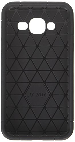kwmobile Funda para Samsung Galaxy J3  2016  DUOS - Carcasa  h  brida  de  TPU  con dise  o de Armadura en  Azul Oscuro Negro 