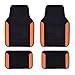 Produktbild CAR PASS KFZ Pass New Arrival Rainbow Wasserfest Universal Auto Fußmatten, Black with Orange