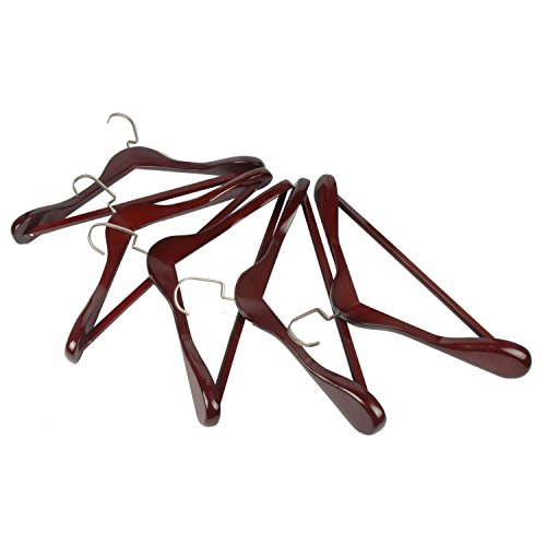 LOHAS Home 6er-Pack Kleiderbügel aus Holz von dem Guger Baum, extra breiten Schulter Anzug Kleiderbügel, Holz Kleiderbügel für Mantel und Hose, Retro-Finish - 3