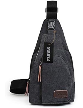 Tibes kühlen Outdoor Sports beiläufige Segeltuch Umhängetasche Sling Bag Umhängetasche Brusttasche für Männer