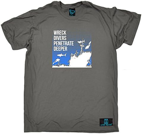 Open Water Premium Men's Wreck Divers Penetrate Deeper T-Shirt Tee/Scuba Diving Gift Diver Christmas Funny snorkle Reef Mask Wetsuit Dive Birthday Present
