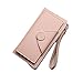 Produktbild FLYSXP Brieftasche Damen Lange Mode Koreanische Schnalle 20 Falten Doppel Frauen Brieftasche Reißverschluss Mobile Handtasche, 20 * 3 * 11 cm Damenbrieftasche (Farbe : Pink)