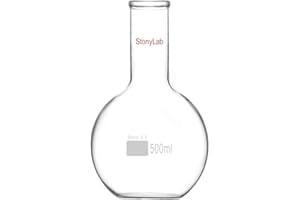 stonylab Pallone di Ebollizione a Fondo Piatto con Collo Singolo Borosilicato in Vetro, con Giunto Esterno Conico Standard 24/40, Matracci da laboratorio Palloni per Ebollizione Boiling Flask, 3000ml