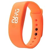 OVERDOSE Damen Herren Gummi Uhr Datum Sports Armband Digital Armbanduhr (Orange)