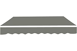 GREEN BAY Greenbay Grey Garden Patio Awning Canopy Sun Shade Shelter Replacement Fabric - 3M x 2.5M
