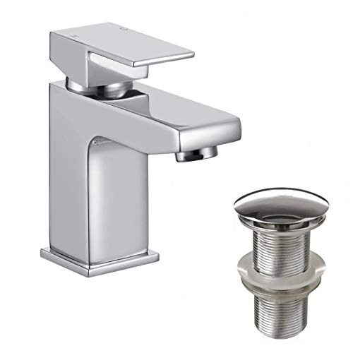 Preisvergleich Produktbild ENKI Einhebel-Waschtischarmatur Eckig Stopfen ohne Überlauf MILAN