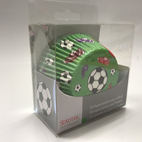 Städter Papierbackform für Muffins, Fußball, maxi, Boden Ø 5 cm, Höhe 3,2 cm 50 Stück