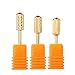 MAKARTT 3pcs/set 3/32" Electric Gold Carbide Nail Art Drill Coarse File Medium Bits Manicure
