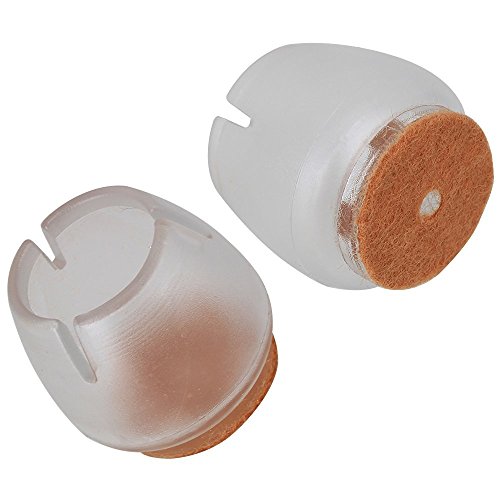 YCNK 24 Stück Transparent Runde Silikon Stuhlbein Caps Füße Pads Möbel Tischabdeckungen Bodenschutz für 25-29MM Runde Beine - 4