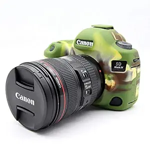 NEOHOOK 5D Mark IV Camera Case, Professional Silicone Rubber Camera Case Cover Detachable Protective Compatible with Canon 5D Mark IV - Military Green