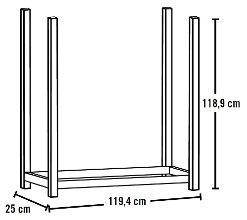 ShelterLogic Kaminholzregal, Kaminholzständer, Holzregal 120cm // Brennholzregal für Feuerholz mit hoher Traglast - 2