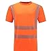 Produktbild AYKRM Herren Atmungsaktiv Reflektierende Hi Sichtbarkeit Workwear Unisex Sicherheit kurzärmlig Warnschutz Security Sicherheits T shirt Größe L,Orange