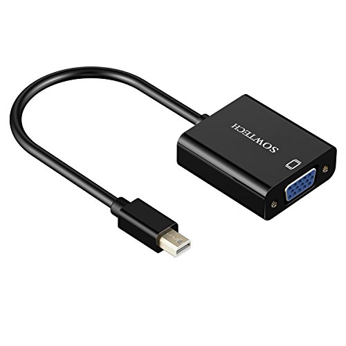Mini DisplayPort auf VGA, SOWTECH Vergoldet Mini DP zu VGA (Male zu Female) Adapter Konverter für Macbook Air/Pro, Microsoft Surface Pro – Schwarz - 4