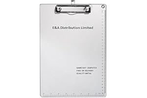 A4 Aluminium clipboard with Hook and ruling Sacle by E&A Distribution Limited Pack of 1