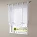 Produktbild 1er-Pack Raffrollo mit Schlaufen Band Raffgardinen Voile Transparent Stickerei Vorhang (BxH 80x140cm, Weiß)
