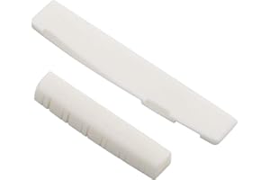 Unxuey Sattelmutter für Akustikgitarren mit Knochenschlitzen, elfenbeinfarben