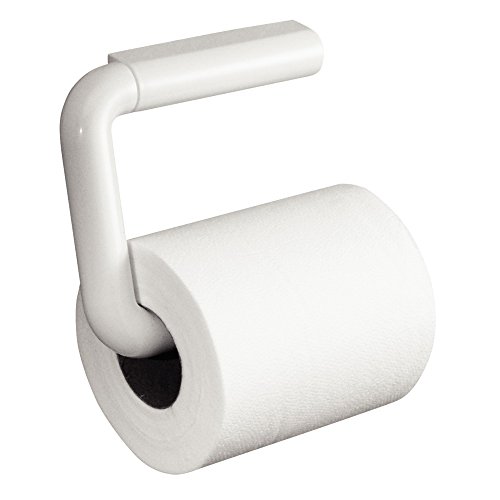 InterDesign 67001EU Wandmontierter Toilettenrollenhalter, weiß - 3