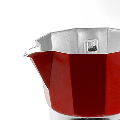Andrew James – 3 Tassen Espressokocher Im Italienischen Stil – Rot – Inklusive Dichtungsring - 7