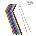 Produktbild Eulan Colorful Silicone Straws Reusable 6 Set, Colorful Washable Drinking Straws with 2 Cleaning Brush for Smoothie, Milkshake, Cocktail and Hot Drinks