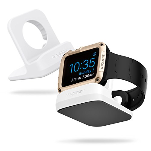 Apple Watch Ladestation, Spige [Prämie TPU][Kompatibel zum Nachtmodus] [WatchOS 2] für Apple Watch Series 1 / Series 2 / 42mm / 38mm, Apple Watch (2015), Apple Watch 2(2016), Apple Watch Sports, Apple Watch Stand , Apple Watch 2 Halterung – S350 White - 8
