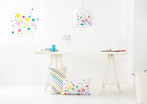 anna wand Lampenschirm STARS 4 GIRLS – Schirm für Kinder / Baby Lampe mit Sternen in versch. Farben – Sanftes Licht für Tisch-, Steh- & Hängelampe im Kinderzimmer Mädchen & Junge - 5
