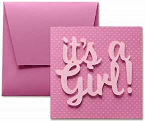It’s a girl dotted - paper with polka dots - greeting card with envelope (4,7" x 4,7") - hand made card - blank inside.