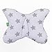 Produktbild LULANDO Babykissen für einen gesunden Schlaf 40x30 cm, atmungsaktives Kissen für Kinder, ergonomisches Babykopfkissen, Kuschelkissen Made in EU, Kinderwagen-Kissen mit Tasche Grey - Grey Stars