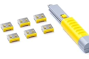 SMART KEEPER SmartKeeper ESSENTIAL / 6 x USB A Port Blockers con 1 x Lock Key Basic/Amarillo