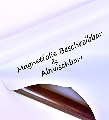 Neu! Magnetfolie roh weiß glänzend - beschreibbar - 0,3mm Stärke - Meterware! 620mm x 1000mm