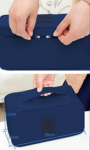 WOSON Multifunktional Unterwäsche BH Aufbewahrungstasche Wasserdichte Sockentasche Faltbare Bra Tasche Reisetasche Beutel (Dunkel Blau) - 6