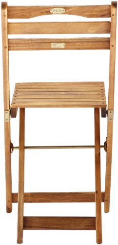 Gartenmöbel Balkon-Set Berlin 3-teilig aus Akazienholz, 2 Klappstühlen und 1 Klapptisch 100 x 60 x 75 cm, rechteckig Brema 133