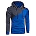 Produktbild Venmo Mens 'Patchwork Hoodie mit Kapuze Sweatshirt Tops Langarmjacke Mantel Outwear Jacke Kapuze Hoodie Sweatshirt Herren Winter Warme Sweatshirt Hoodie Kapuzenpullover Wintermantel (L, Blue)
