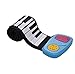 Produktbild MYEUIE Roll Up Piano Elektronische Tastatur für Kinder Tragbare USB-Lade Flexible Faltbare Piano 49 Tasten für Anfänger Kinder Üben Musikinstrumente,BlueshellBlackWhitekey