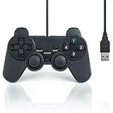 QUMOX Dual Vibration Gamepad Shock JoyPad Controller für PC Kabel USB Joystick