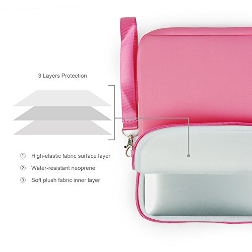 Lavievert weiches Neopren Hülle Sleeve Laptoptasche, Schutzhülle Tasche für 13 Zoll MacBook Air / Pro / Pro Retina und 13-13,3 Zoll Laptop / Notebook Computer / Ultrabook mit dem Reißverschluss (Farbe: Schwarz/Pink) (Pink) - 5