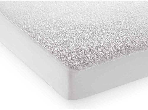 British Choice Linen Anti-Allergy Terry Cotton Waterproof Mattress Protector Hypoallergenic Dust Mite &amp; Bacteria Fitted Style Mattress Cover White Solid Euro Single Ikea Size ,90 x 200 + 30 Cm Pocket Drop!