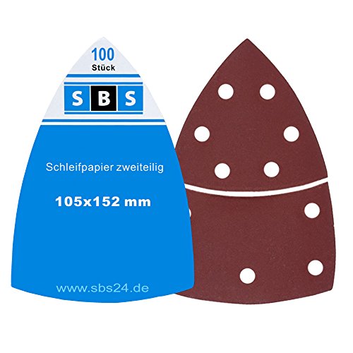 SBS Klett-Schleifblätter 105 x 152mm Korn 120 für Multischleifer Prio - 100 Stück