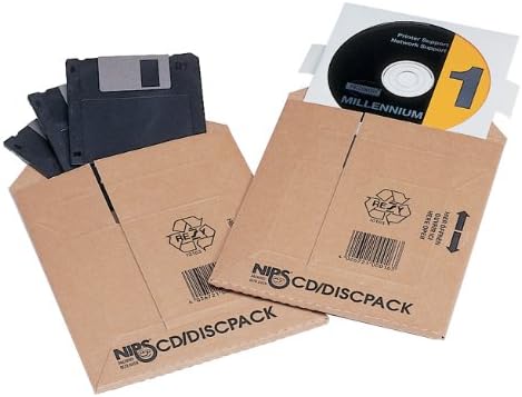 Nips Safe-Well Self-Adhesive Flap CD Disc Pack Corrugated Mailers Envelopes - Brown (Pack of 10)