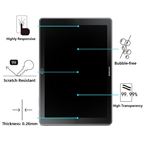 OMOTON Panzerglas Schutzfolie für Samsung Galaxy Book 10.6 zoll, mit [2.5D abgerundete Kanten ] [9H Härte] [Kristall-klar [kratzfest] [Luftbläschen-frei][lebenlange Garantie] - 2