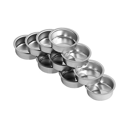 Teelichthalter silbern 40mm tief - Teelicht Tülle für Standard Teelichtkerzen, Größe:10er Set