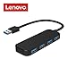 Price comparison product image Lenovo 4-Port USB 3.0 Hub, Portable Data Hub Compatible for USB A Devices, 5Gbps Transfer Speed