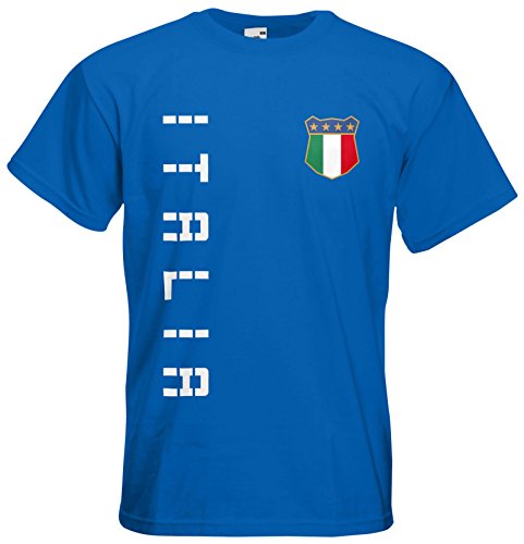 Italien Italia EM 2016 T-Shirt Trikot Name Nummer (Royalblau, M)