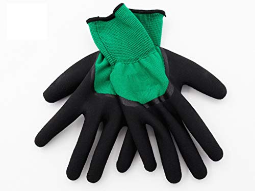 détail Gants de travail Gants De Barbecue, Revêtement En Silicone, Gants De Travail De Poignet Matériels En Caoutchouc Résistant À L'usure Épais Épaissi Pour Industriel, Construction, Extérieur, Jardinage, 1