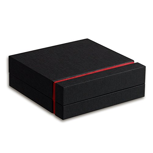 IMPPAC Armbandschachtel Schmuck-Etui schwarz-rot Ketten Geschenkverpackung Universal-Verpackung Etui 92x92x30mm VE142 - 2