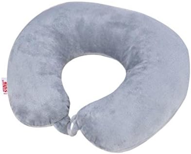 Memory Foam Velvet U Shape Neck Pillow Neck Support Travel Headrest (Grey)