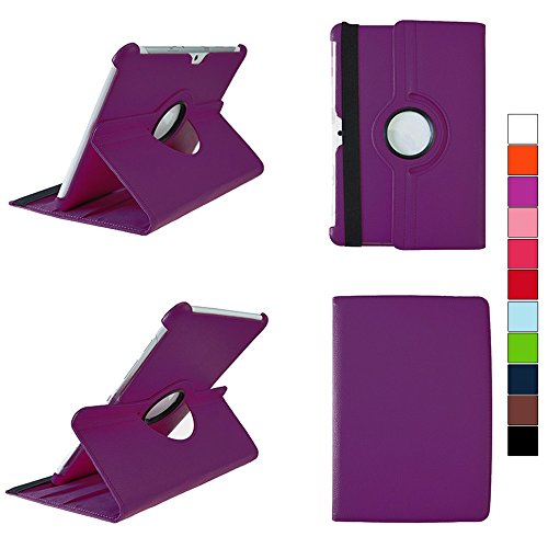 COOVY® 360° ROTATION COVER FÜR SAMSUNG GALAXY TAB 10.1 N GT-P7500 GT-P7501 GT-P7510 GT-P7511, TAB 2 10.1 GT-P5100 GT-P5110 SMART HÜLLE TASCHE ETUI CASE SCHUTZ STÄNDER Farbe lila