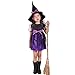 Produktbild UJUNAOR Kinder Mädchen Halloween Kleidung Kostüm Kleid Party Kleider und Hut Outfit Jungen Baby Ballkleid(Lila,CN 100)