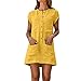 Produktbild Dasongff Sommerkleider Damen Langes Shirt Casual Locker Tunika Cap Sleeves T-Shirt Kleid Rundhalsausschnitt Tank Kleider Kurze Partykleider Mit Button Und Taschen Minikleid Strandkleider