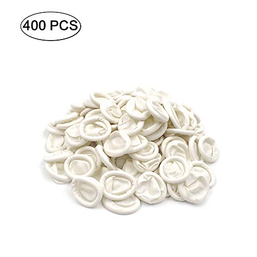 Preisvergleich Produktbild TongYue 400pcs Schutz Natur Fingerlinge Latex puderfrei Medium Gummi Fingerspitzen