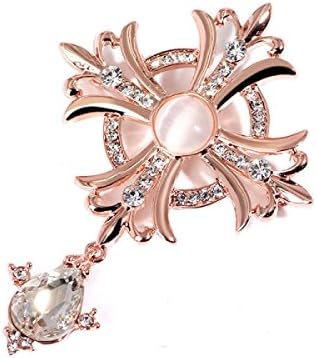 Ladies Cross Wreath Badge Pin Crystal Cat Lens Men's Brooch,PhotoColor-OneSize